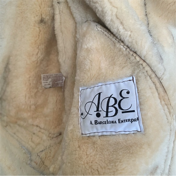 Men's ABE Distressed Brown Shearling Jacket - Picture 8 of 10